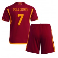 AS Roma Lorenzo Pellegrini #7 Hemmaställ Barn 2023-24 Korta ärmar (+ Korta byxor)
